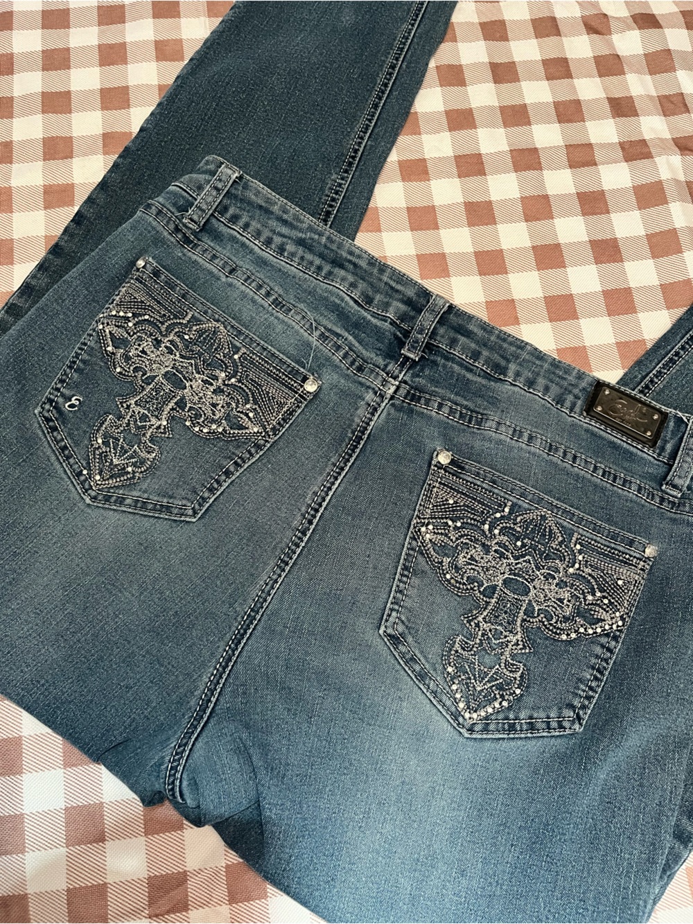 Earl Jeans Light Blue Skinny Jeans with Embellished Back Pockets